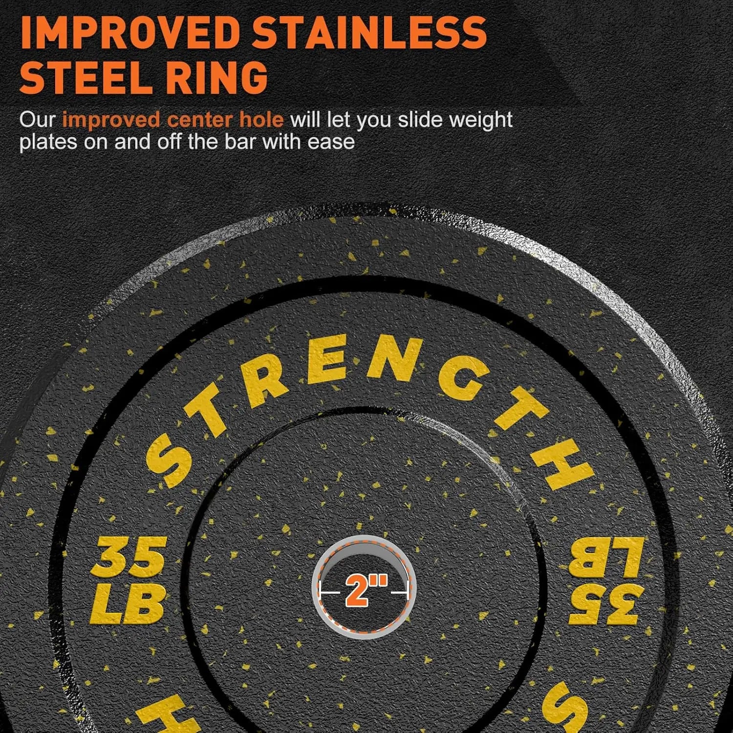 10/15/25/35/45/55LB Ol ympic Bumper Plates, High-Bounce Olympic Weight Plates with Colored Fleck-Rubber Weights Plates