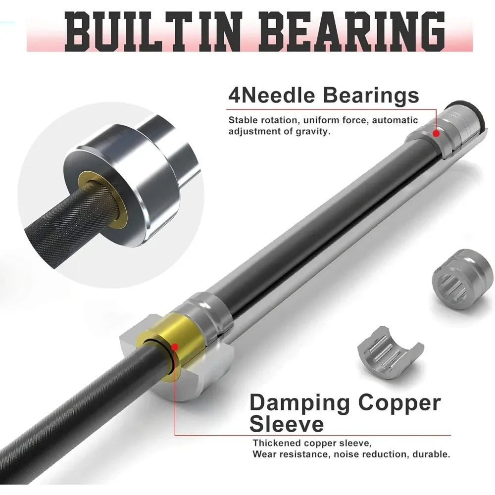 7ft 5ft Barbell Weightlifting Barbell for 2 Inch Weight Plates ( 400lb/700lb )