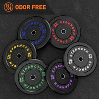10/15/25/35/45/55LB Ol ympic Bumper Plates, High-Bounce Olympic Weight Plates with Colored Fleck-Rubber Weights Plates